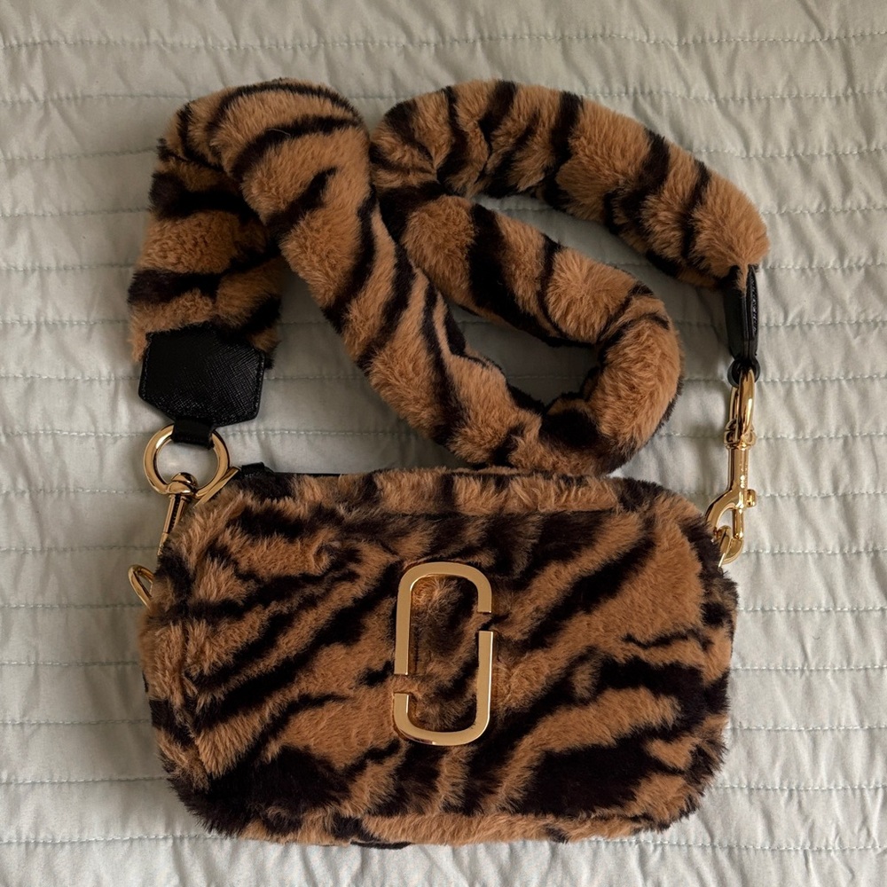 Marc Jacobs Tan and Black Tiger Print Crossbody Bag